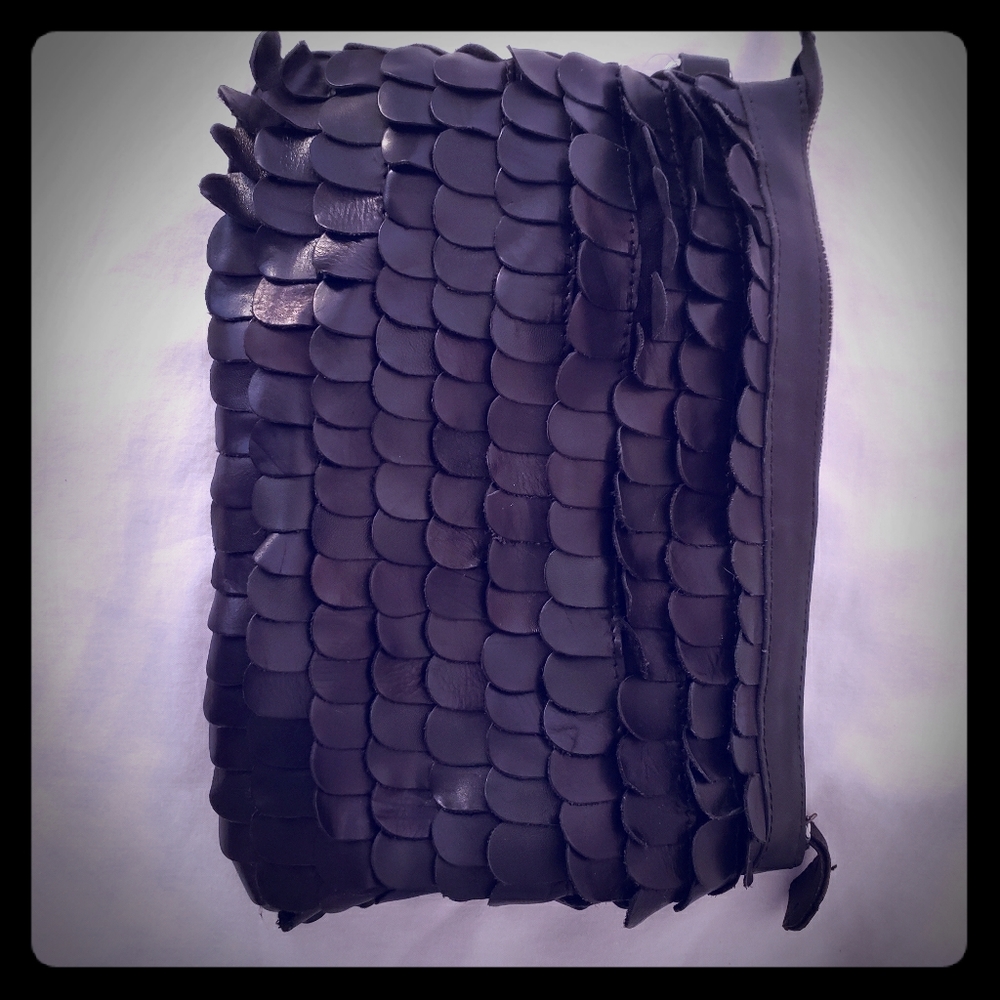 Black Ruffle detail purse